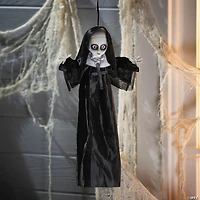 19 3/4" Hanging Black & White Nun with Cross Halloween Decoration