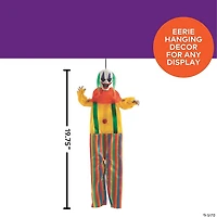 19 3/4" Hanging Bright Colors Clown with Green Hair Halloween Decoration