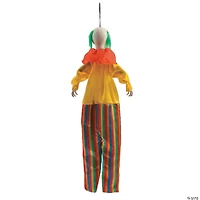 19 3/4" Hanging Bright Colors Clown with Green Hair Halloween Decoration