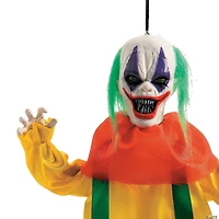 19 3/4" Hanging Bright Colors Clown with Green Hair Halloween Decoration
