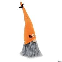 19.75" Orange and Gray "Boo" Standing Halloween Gnome