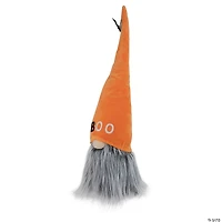 19.75" Orange and Gray "Boo" Standing Halloween Gnome
