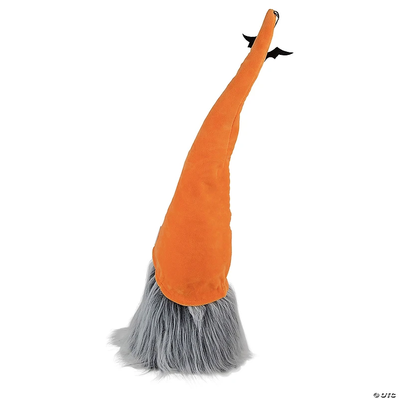 19.75" Orange and Gray "Boo" Standing Halloween Gnome