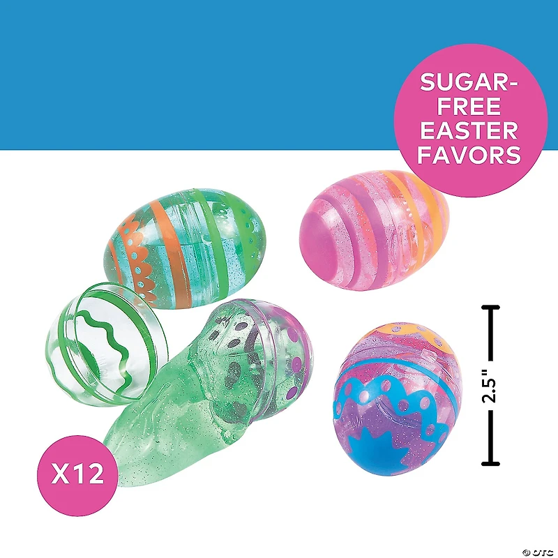 2 1/2" Bright Putty-Filled Plastic Easter Eggs - 12 Pc.