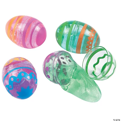 2 1/2" Bright Putty-Filled Plastic Easter Eggs - 12 Pc.