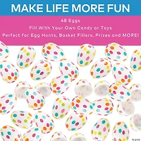 2-1/2" Bulk 48 Pc. Confetti Dot Plastic Easter Eggs