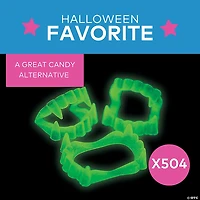 2 1/2" Bulk 504 Pc. Glow-in-the-Dark Plastic Fangs Vampire Teeth