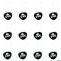 2 1/2" Skull & Crossbones Black Felt Pirate Eye Patches - 12 Pc.
