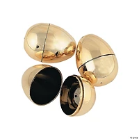 2 1/4" Metallic Golden Plastic Easter Eggs - 12 Pc.