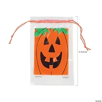 2 3/4" x 4" Bulk Mini Jack-O’-Lantern Paper Drawstring Treat Bags - 144 Pc.