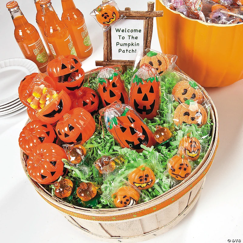 2 3/4" x 4" Bulk Mini Jack-O’-Lantern Paper Drawstring Treat Bags - 144 Pc.