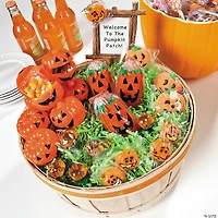 2 3/4" x 4" Bulk Mini Jack-O’-Lantern Paper Drawstring Treat Bags - 144 Pc.