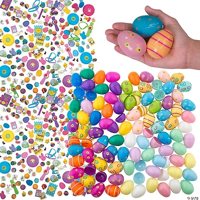 2" Bulk 1864 Pc. Plastic Easter Egg & Toy Filler Kit
