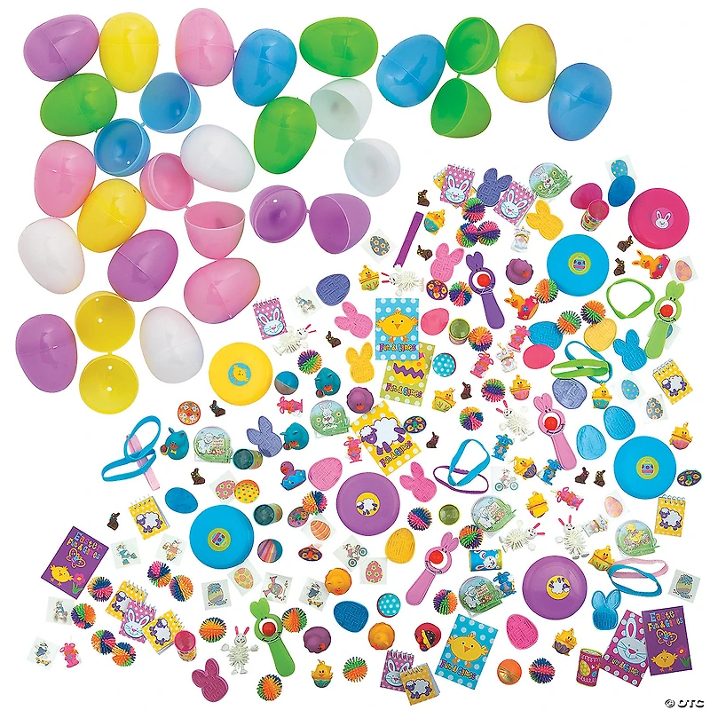 2" Bulk 932 Pc. Pastel Plastic Easter Eggs & Toy Filler Kit