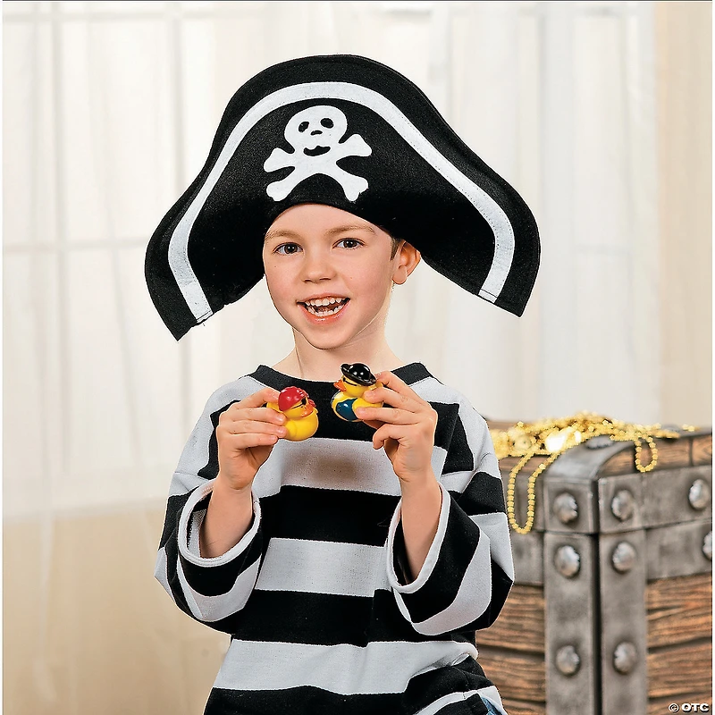 2" Classic Jolly Pirate Yellow Rubber Ducks - 12 Pc.