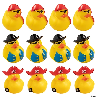 2" Classic Jolly Pirate Yellow Rubber Ducks - 12 Pc.