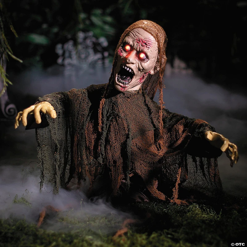 2 Ft. 3 1/2" Animated Groud Breaker Zombie Halloween Decoration