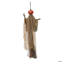 2 Ft. Hanging Green Pumpkin Man Halloween Decoration