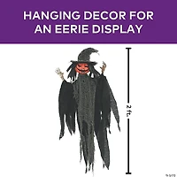 2 Ft. Hanging Pumpkinhead Man with Hat Halloween Decoration
