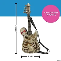 2 Ft. Light-Up Ukulele-Shaped Plastic Skeleton Halloween Decoration