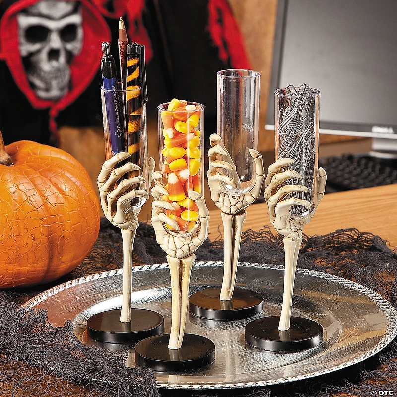 2 oz. Bulk  48 Ct. Skeleton Hand Plastic Glasses