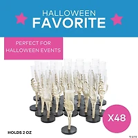 2 oz. Bulk  48 Ct. Skeleton Hand Plastic Glasses