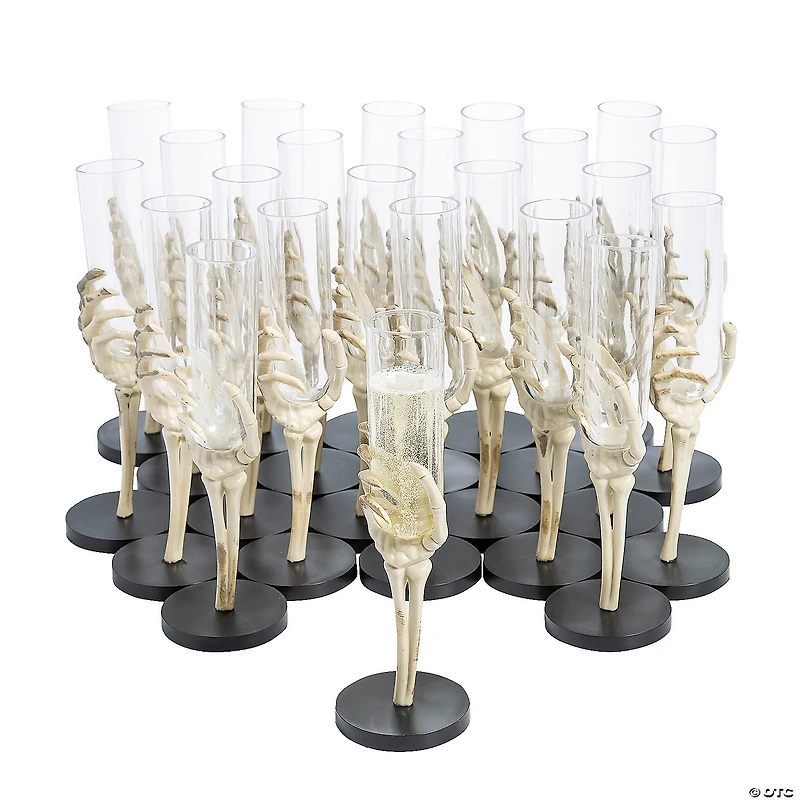 2 oz. Bulk  48 Ct. Skeleton Hand Plastic Glasses