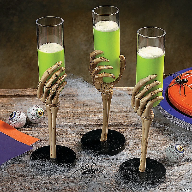 2 oz. Skeleton Hand Plastic Glasses - 12 Ct.