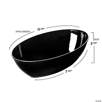 2 qt. Black Oval Plastic Serving Bowls (21 Bowls)