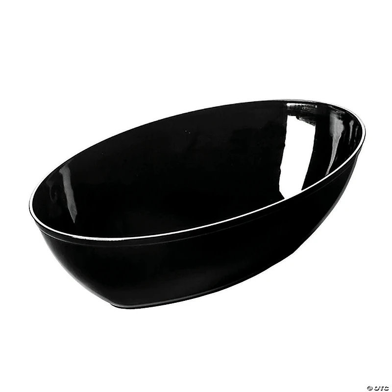 2 qt. Black Oval Plastic Serving Bowls (21 Bowls)