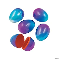 2" Two-Tone Metallic Plastic Easter Eggs - 12 Pc.
