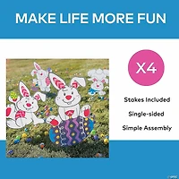 20" - 28" Tumbling Easter Bunnies Yard Signs - 4 Pc.