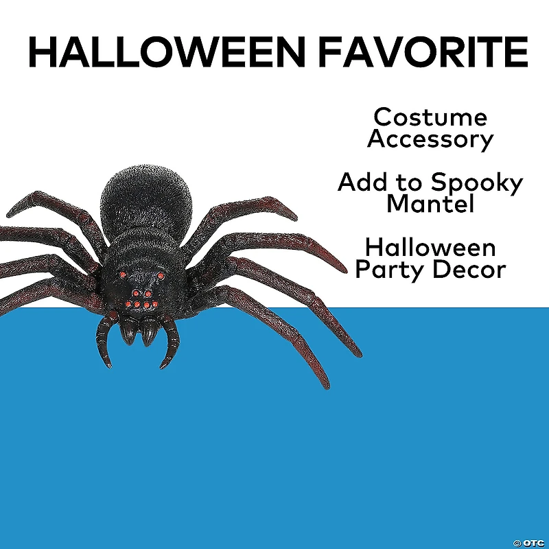 20" Black Plastic Spider Hallween Tabletop Decoration