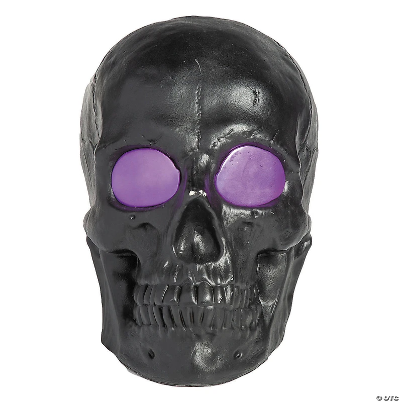 20" Light-Up LED Blow Mold Black Skull Halloween Decoration