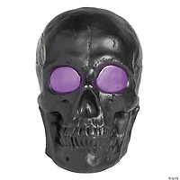 20" Light-Up LED Blow Mold Black Skull Halloween Decoration
