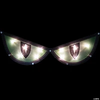 20" Lighted Green Eyes Halloween Window Silhouette Decoration