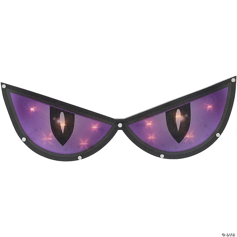 20" Lighted Purple Eyes Halloween Window Silhouette Decoration