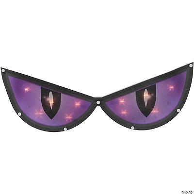20" Lighted Purple Eyes Halloween Window Silhouette Decoration