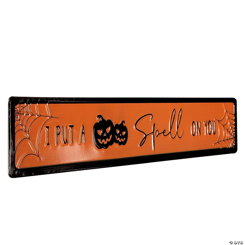 20" Orange and Black "I Put a Spell on You" Halloween Wall Sign