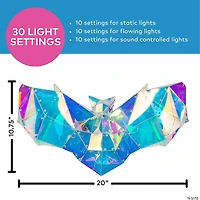 20" x 10 3/4" Halloween Multicolor Prismatic Bat Light-Up LED Light