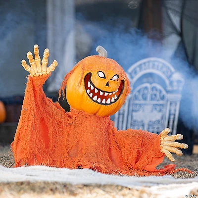 20" x 47" Animated Pumpkin Man Groundbreaker Halloween Decoration