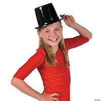 20" x 5" Kids Classic Black Plastic Top Hats - 12 Pc.