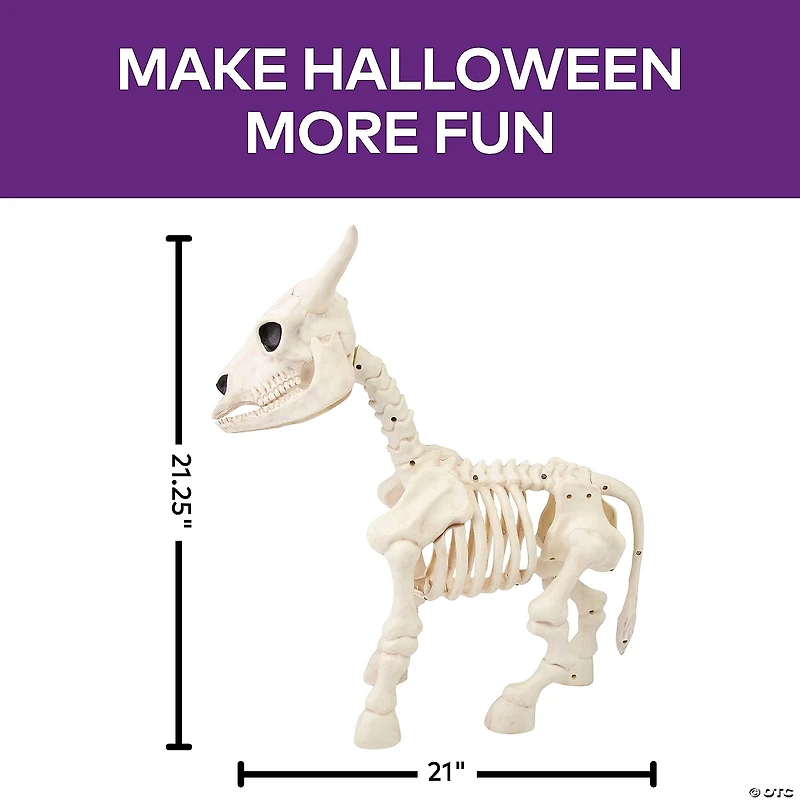 21 1/4" Standing Steer Skeleton Halloween Decoration