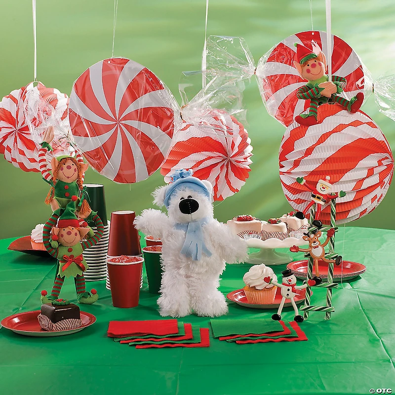 21" Peppermint Swirl Paper Ceiling Decorations - 3 Pc.