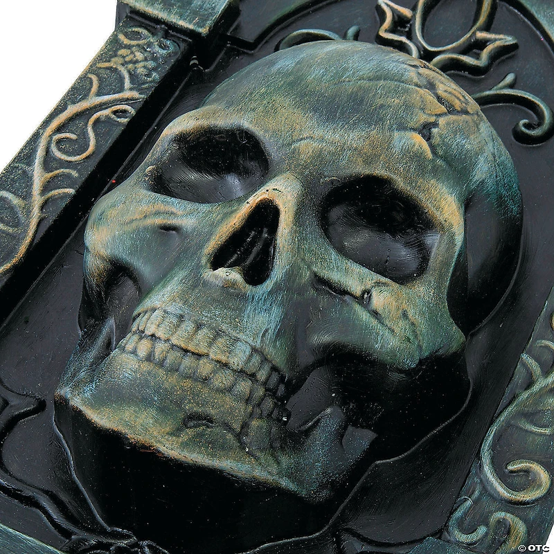 21" Tombstone with 3D Skull Halloween Decoration