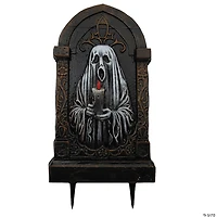 21" Tombstone with Ghost Holding a Candle Halloween Decoration