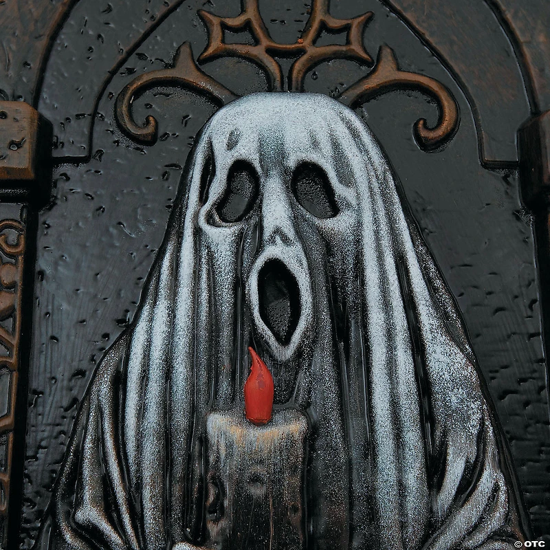 21" Tombstone with Ghost Holding a Candle Halloween Decoration