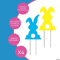 22 1/2" - 26" Bright Bunny Yard Signs - 4 Pc.