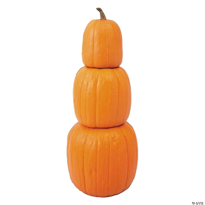 22 3/4" Nested Orange Plastic Pumpkins Halloween Decoration