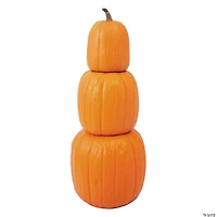 22 3/4" Nested Orange Plastic Pumpkins Halloween Decoration